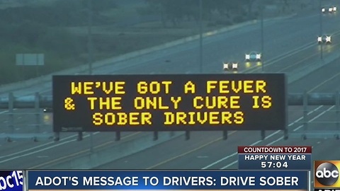 ADOT reminding people to drive sober with witty signs