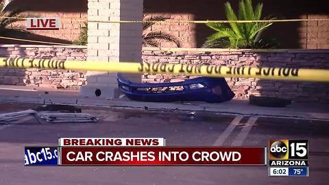 Three people hurt after car plows into crowd near 43rd Avenue and Thunderbird