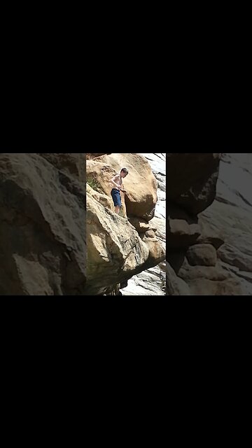 Tyler facing his fears at the "Punchbowl"