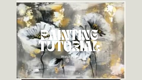 Flowers painting on canvas/ Gold & Silver Leaf/Demo /Acrylic Technique on canvas
