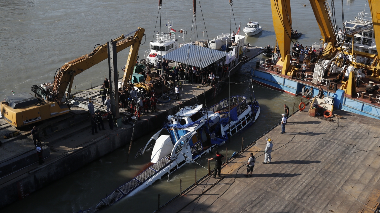 Crews Recover Bodies As Sunken Tourist Boat Is Lifted From The Danube