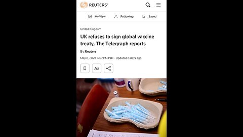 UK Refuses to Sign WHO Global Pandemic Treaty