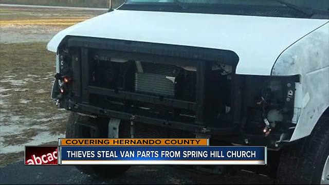 Thieves disassemble, steal parts from church van one week before Christmas