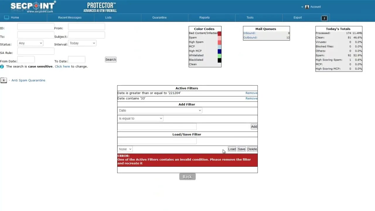 SecPoint Protector Improved Mail Archive Reporting