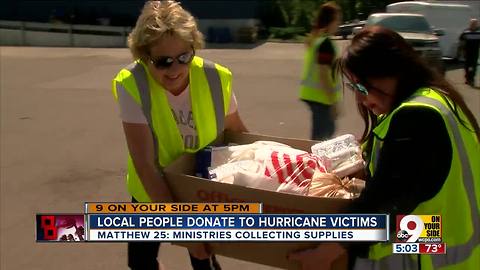 Locals donate to hurricane victims