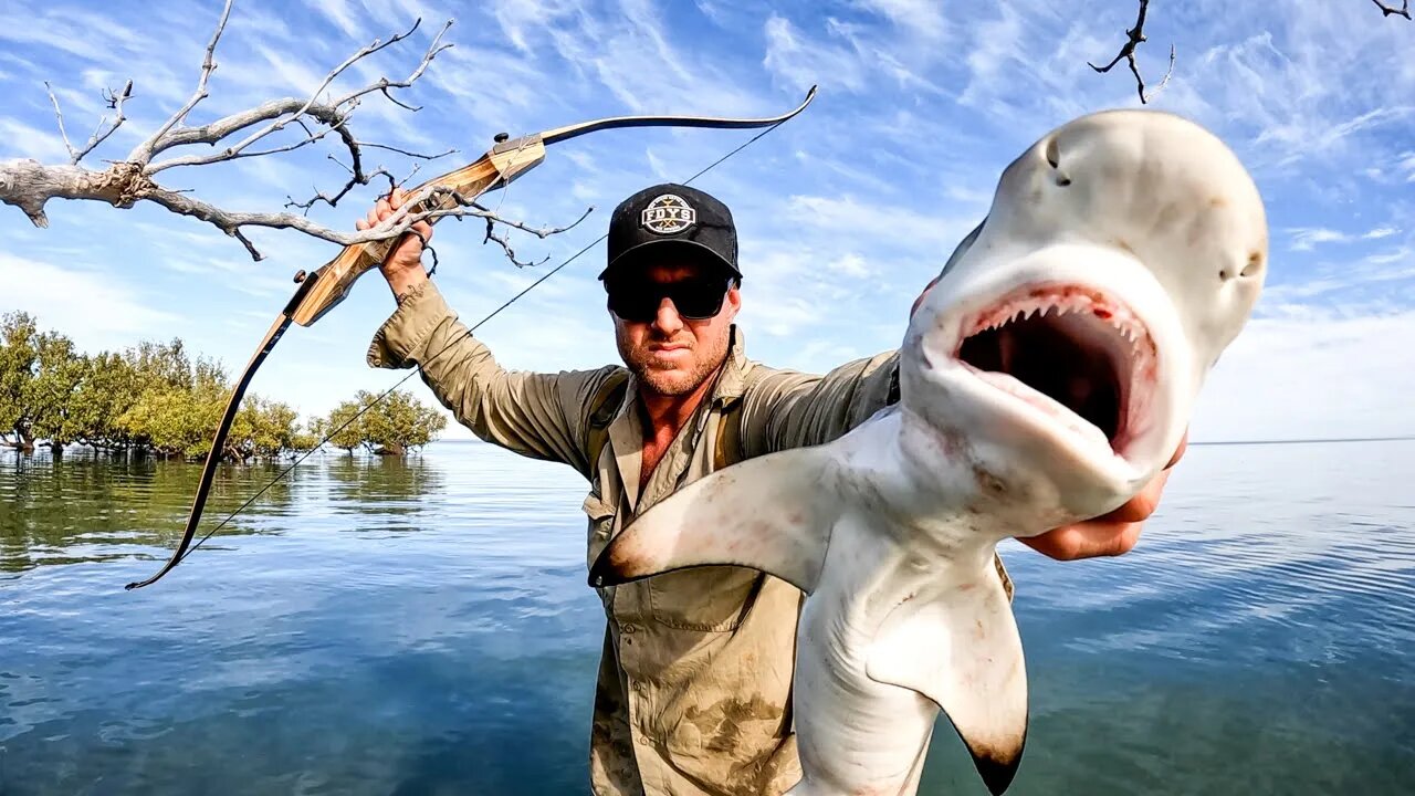 SHARK vs BOW n ARROW - Eating only what I Catch - GIANT CRAB.