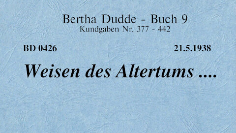 BD 0426 - WEISEN DES ALTERTUMS ....