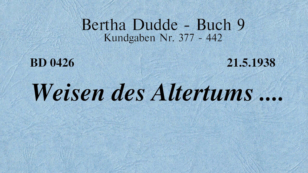 BD 0426 - WEISEN DES ALTERTUMS ....