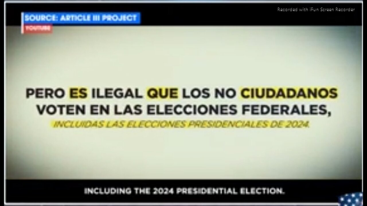 SPANISH AD WARNING> IT IS ILLEGAL FOR NON CITIZENS TO VOTE - SHARE EVERYWHERE - 2 mins.