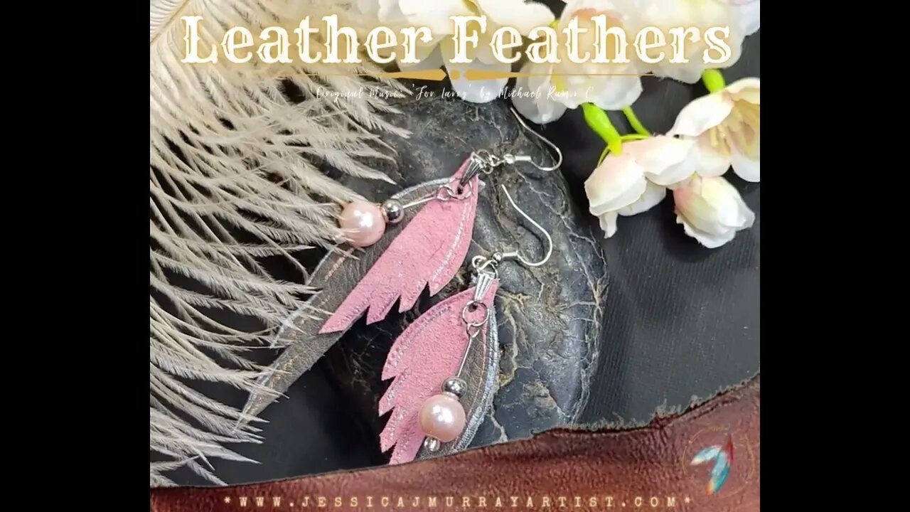 BLUSHING STORM, 3 inch, leather feather earrings