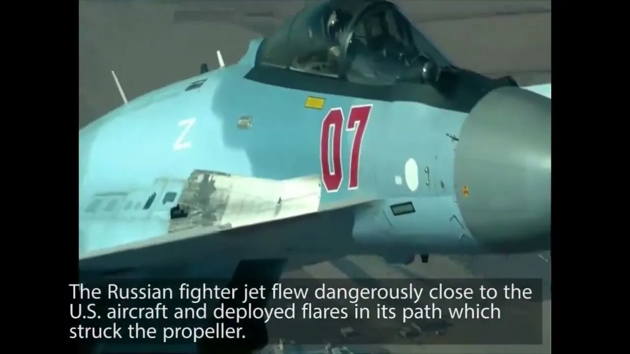 Russian Su-35S fighter jet damages US MQ-9 Reaper drone above Syria with its flares