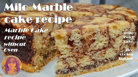 Marble Cake Recipe Without Oven | Milo Marble Cake Recipe | EASY RICE COOKER CAKE RECIPES