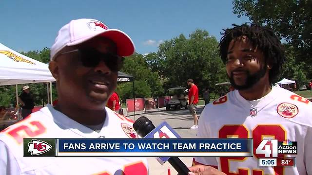 Fans arrive to watch team practice