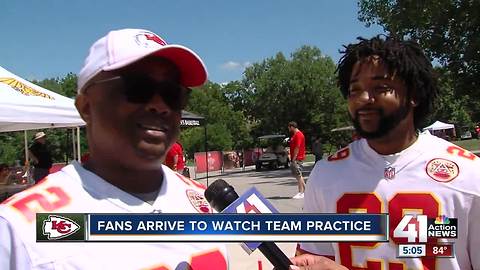 Fans arrive to watch team practice