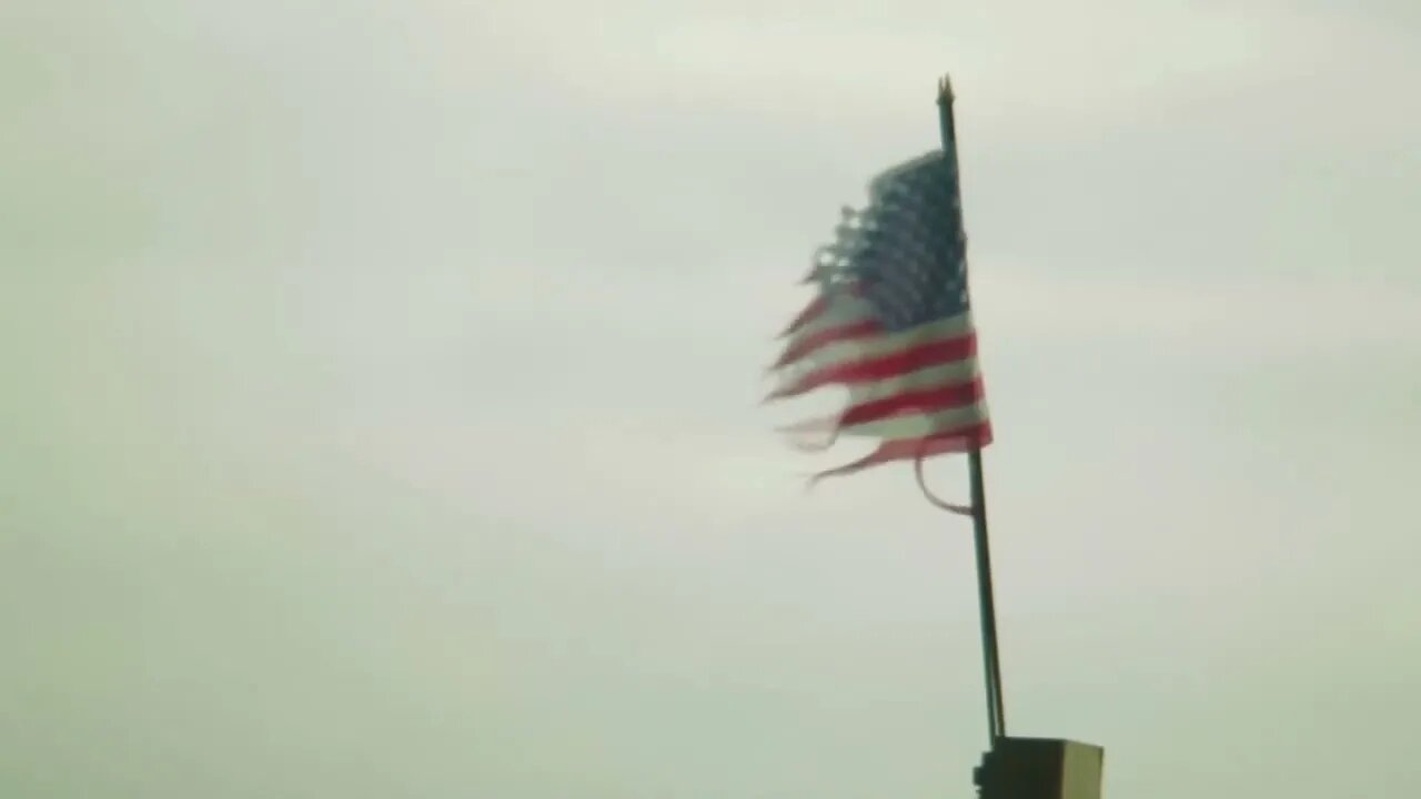 Beachfront B Roll Torn Flag Free to Use HD Stock Video Footage