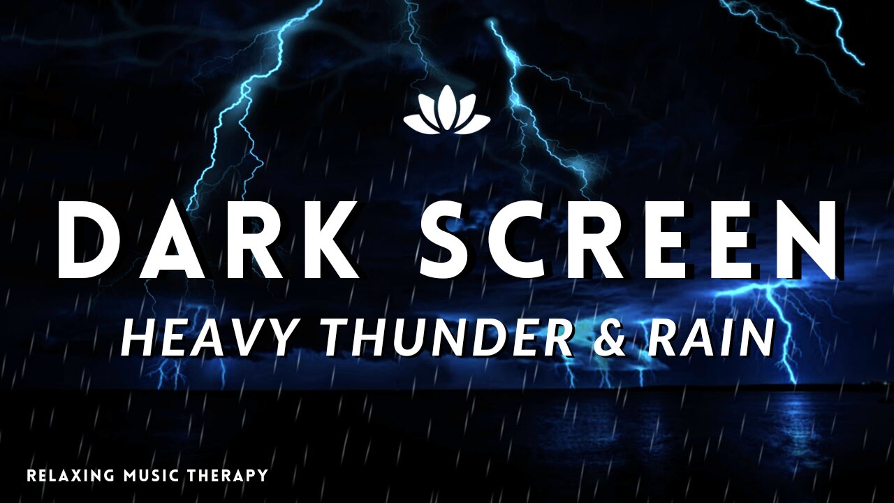 Sleep Instantly with Heavy Thunder & Rain Sounds In The Forest Night | Heavy Rain | Dark Screen Rain