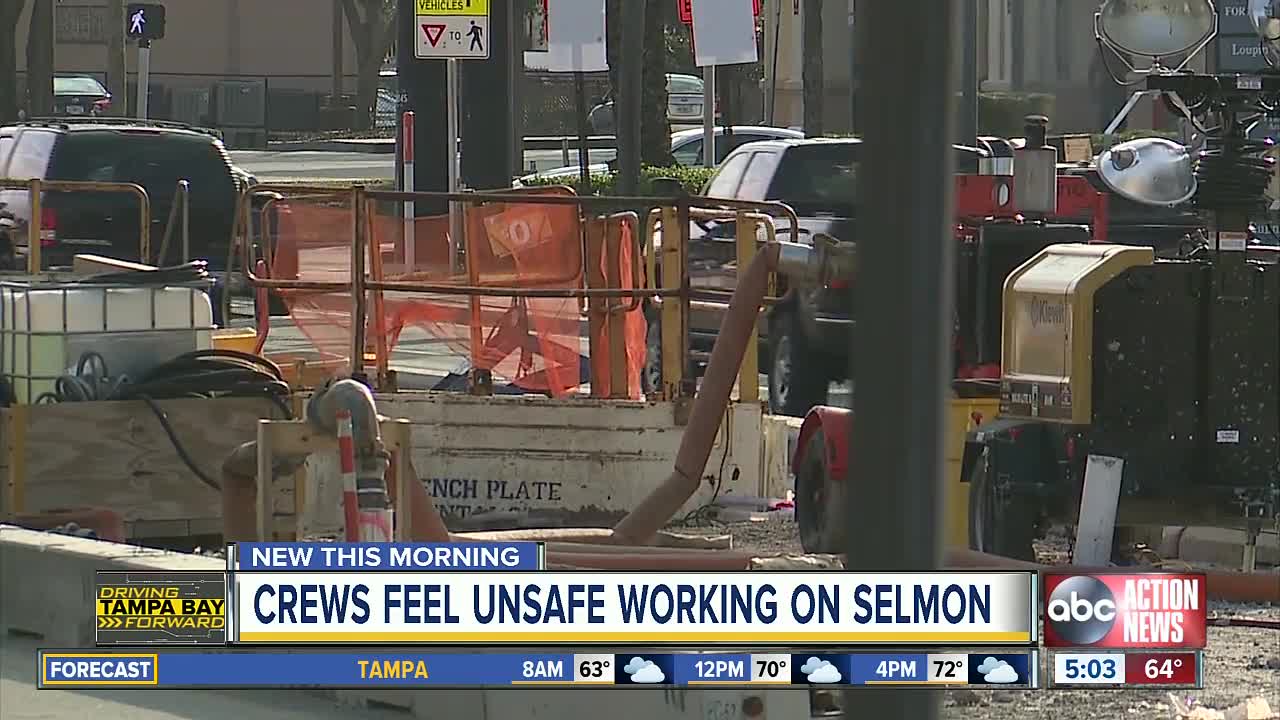 Construction workers facing dangers on the Selmon Extension Project