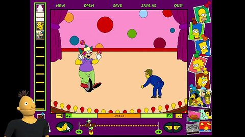 whacky puppet Plays simpsons cartoon studio