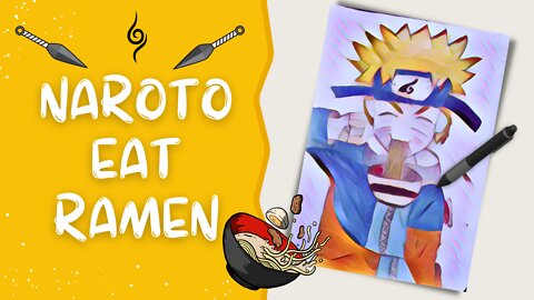 Anime drawing | how to draw Naruto Uzumaki eating ramen step-by-step using just a pencil.