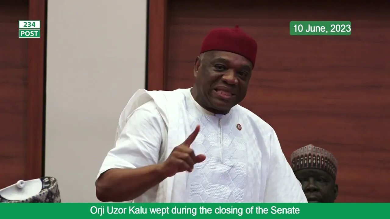 Senate Orji Uzor Kalu Cried During Senate Valedictory Session