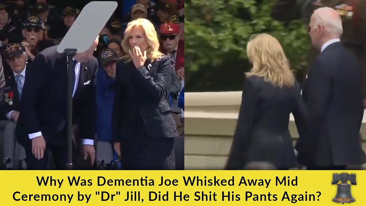 Why Was Dementia Joe Whisked Away Mid Ceremony by "Dr" Jill, Did He Shit His Pants Again?