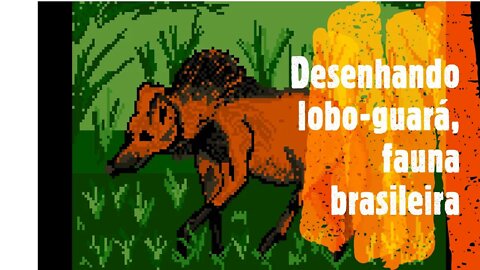 Desenhando lobo guará fauna brasileira Pixelart #16