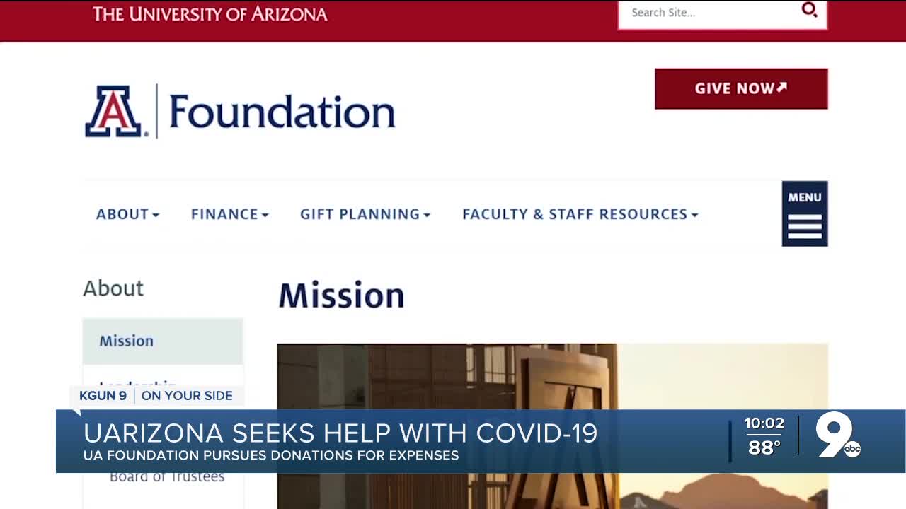 UArizona hopes donors can help with COVID-related expenses
