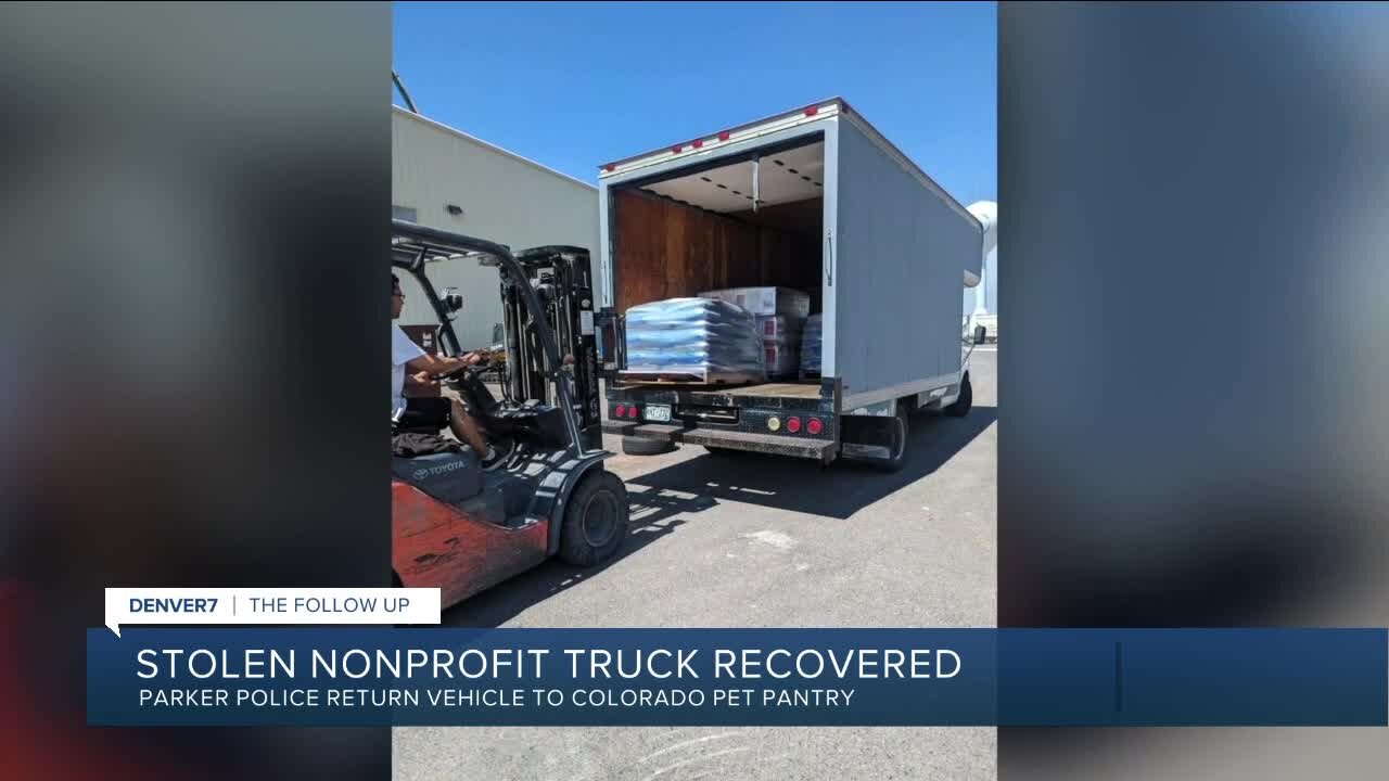 Colorado Pet Pantry’s delivery truck found in Parker, 4 days after it was stolen