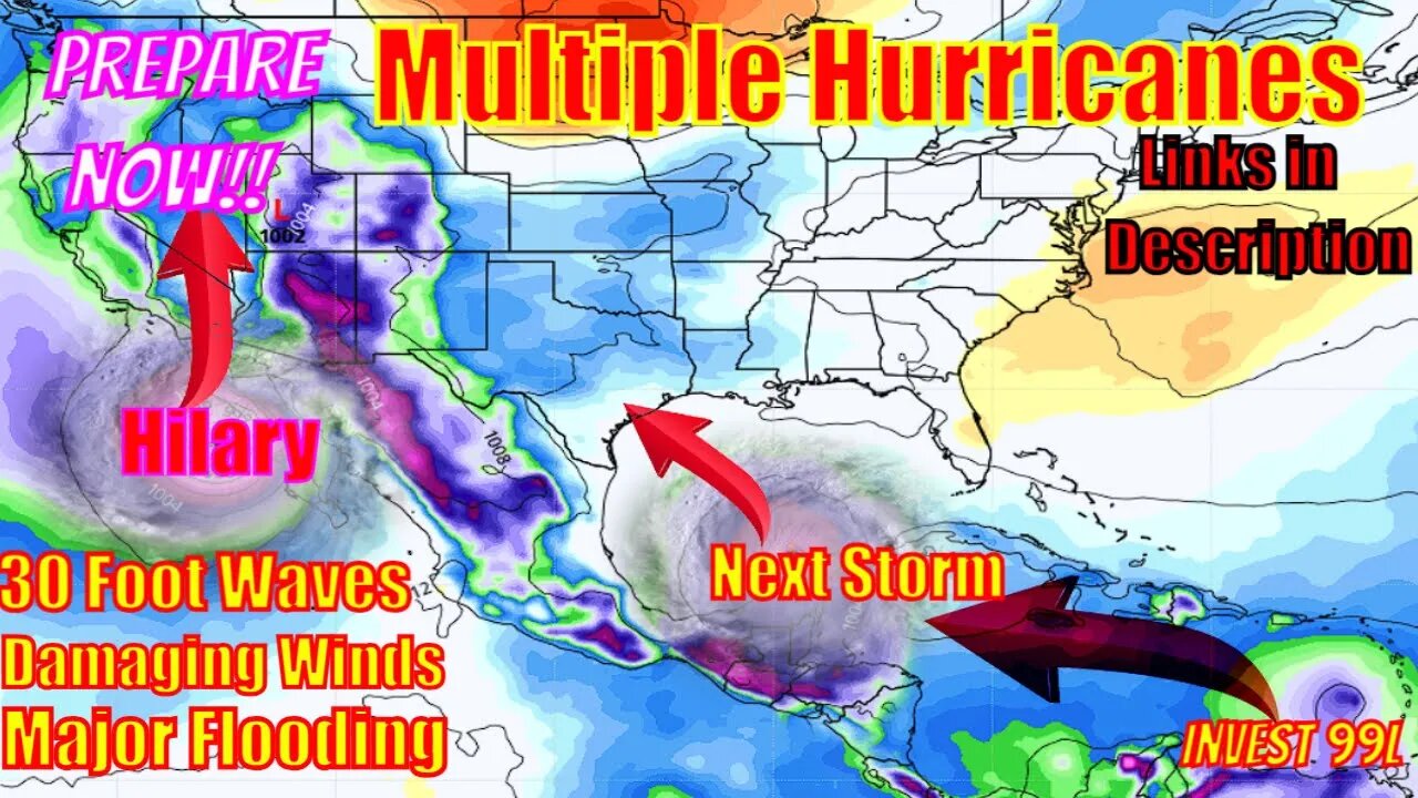 Multiple Hurricanes Threaten The U.S. - Storm Hilary Forecast - The WeatherMan Plus