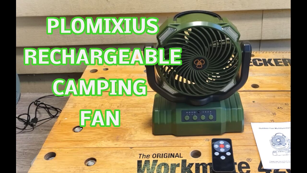 Rechargeable Multi-Use Camping Fan with LED Lantern, Power Bank