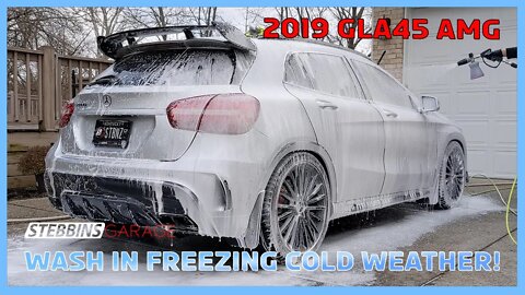 Cleaning a 2019 Mercedes GLA45 AMG in Freezing Weather!