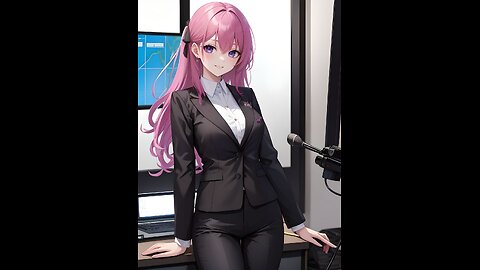 AI Lookbook Anime Beauty - Sexy Bishojo Idol Announcer And Ballad Singer Is Preparing News