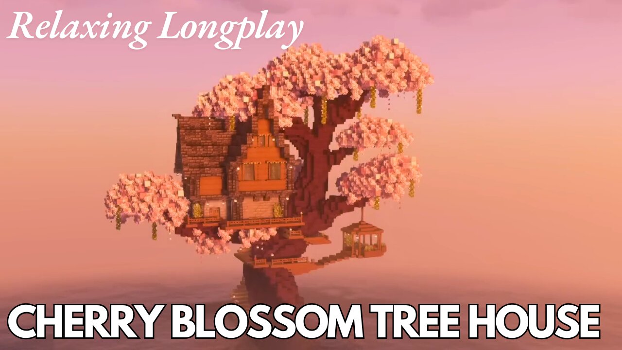 Minecraft: Cherry Blossom Tree House Relaxing Longplay (No Commentary)