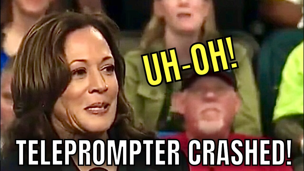 Kamala’s Teleprompter CRASHED, and then things got VERY AWKWARD! 😮
