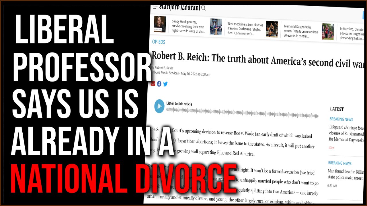 Liberal Professor Says US Peaceful Divorce Is Happening NOW