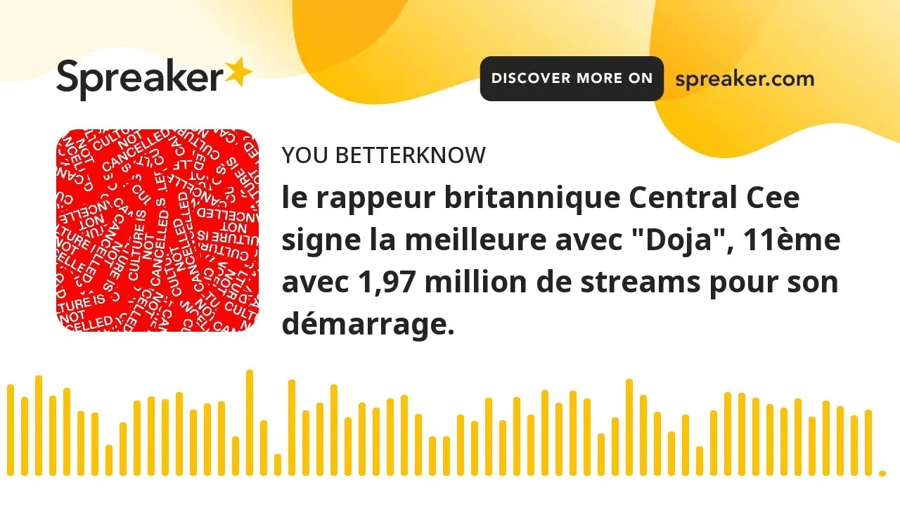 le rappeur britannique Central Cee signe la meilleure avec "Doja", 11ème avec 1,97 million de stream