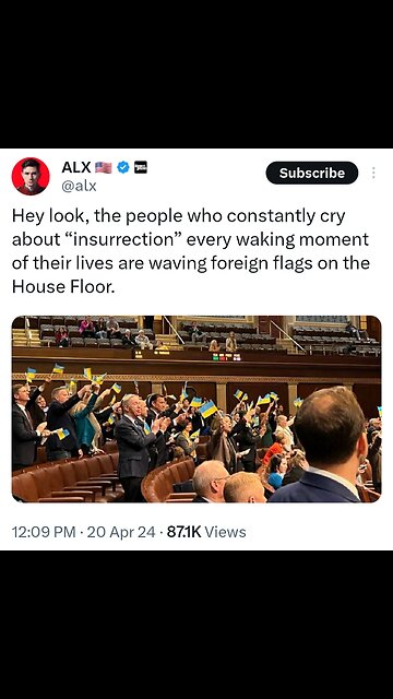 Democrats Waiving Ukraine Flags On House Floor When $60 Billion For Ukraine Passed