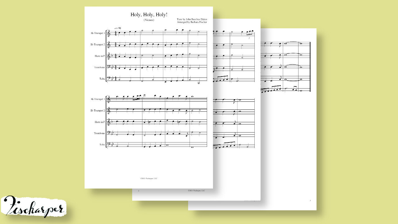 Holy, Holy, Holy - brass quintet sheet music