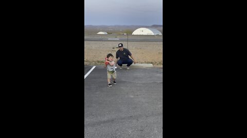 1 1/2 year old hitting the ball