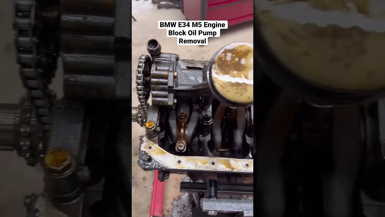 BMW E34 M5 Engine Oil Pump Removal #shorts #bmw #automotive #bmwm5 #cars #restoration #bmwe34