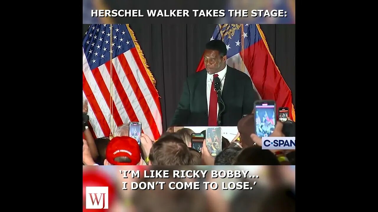 Herschel Walker Addressed Supporters and Quoted 'Talladega Nights.'