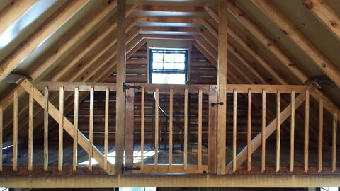 Off Grid Log Cabin Build, Hand Made Loft Gate and Balusters Installed