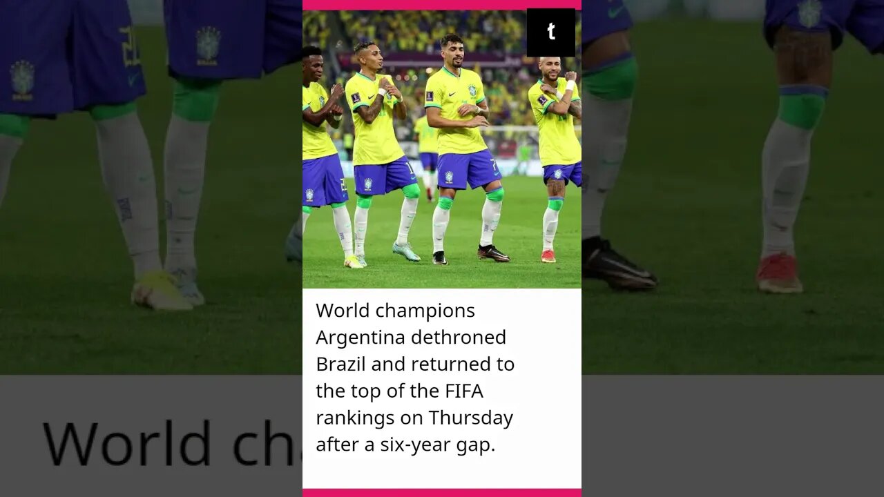 After a six-year hiatus, world champions Argentina dethrone Brazil and return to the top of the FIFA