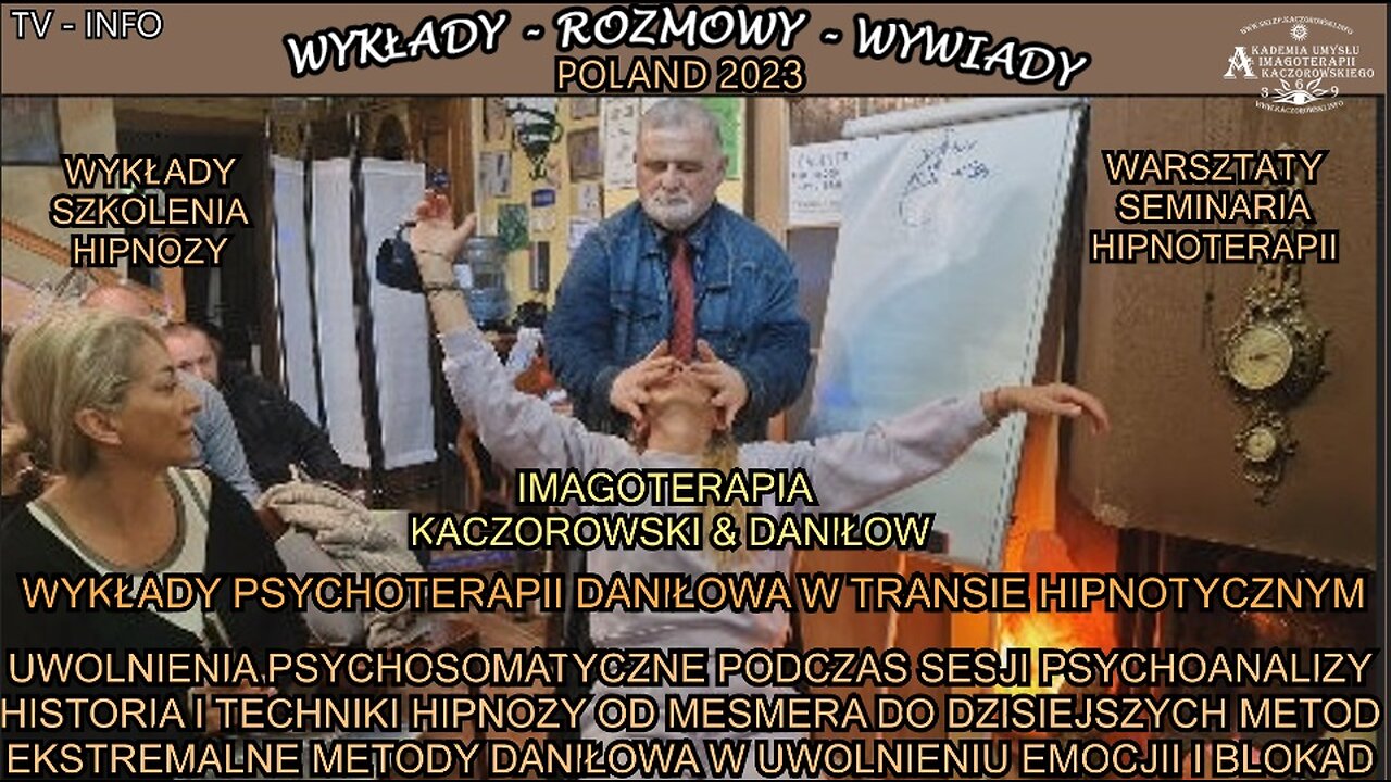 UWOLNIENIA PSYCHOSOMATYCZNE PODCZAS SESJI PSYCHOANALIZY HISTORIA I TECHNIKI HIPNOZY OD MESMERA DO DZISIEJSZYCH METOD EKSTRAMALNE METODY DANIŁOWA W UWOLNIENIU EMOCJI I BLOKAD/ WYKŁADY,SZKOLENIA,WARSZTATY,SEMINARIA HIPNOZY I HIPNOTERAPII.