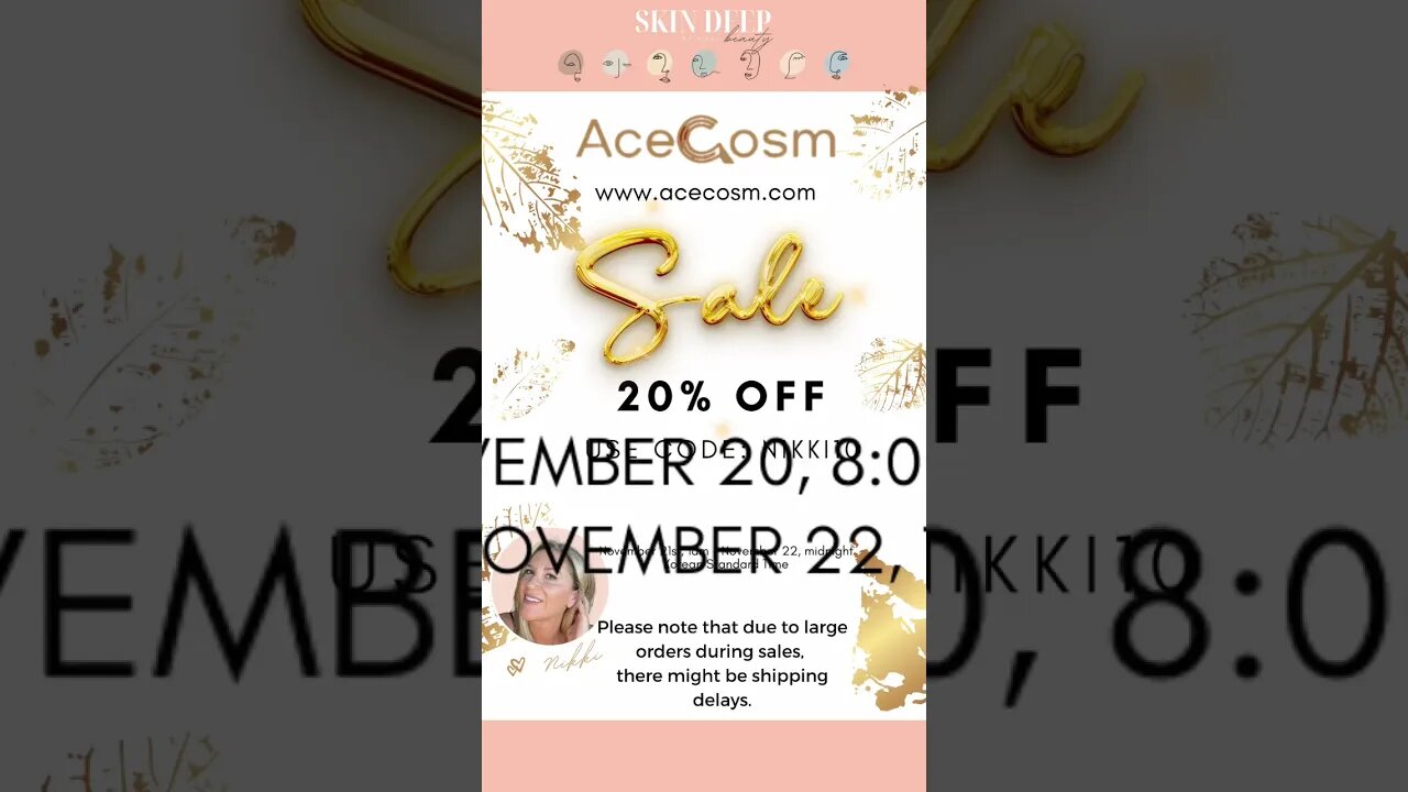 📣AceCosm 📣 📣20% OFF SALE. 📣Use Code: Nikki10 #shorts #blackfriday #beyonce #skincare