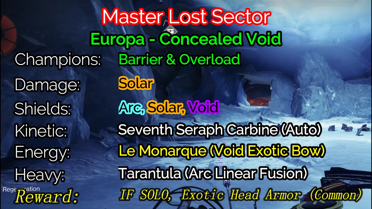 Destiny 2 Master Lost Sector: Europa - Concealed Void 11-18-21