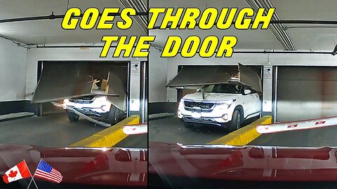 DRIVER SMASHES THROUGH GARAGE DOOR AND KEEPS DRIVING | Road Rage USA & Canada 2023