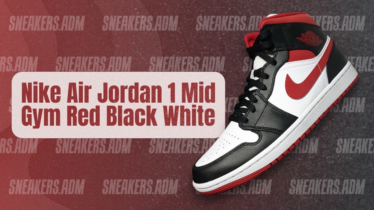 Nike Air Jordan 1 Mid Gym Red Black White - 554724-122 - @SneakersADM