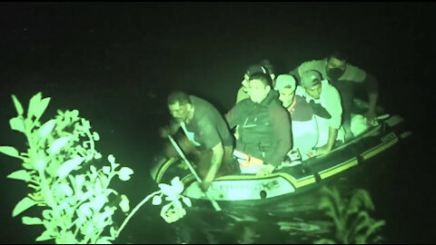 Ben Bergquam: "This is insane! Night view in Roma, TX showing the Biden Border Invasion