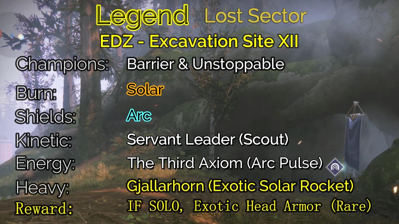 Destiny 2 Legend Lost Sector: EDZ - Excavation Site XII 7-4-22